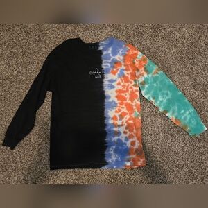 TDE Schoolboy Q Blank Face Tour Half Dye Long Sleeve Men's L